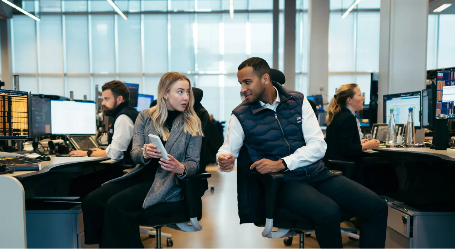 DNB team members in an office