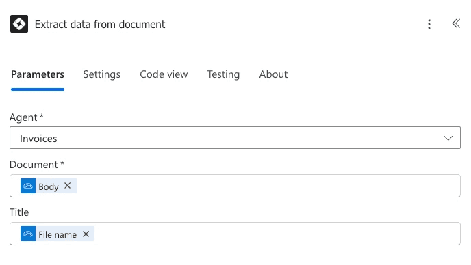 Configuring the Power Automate action
