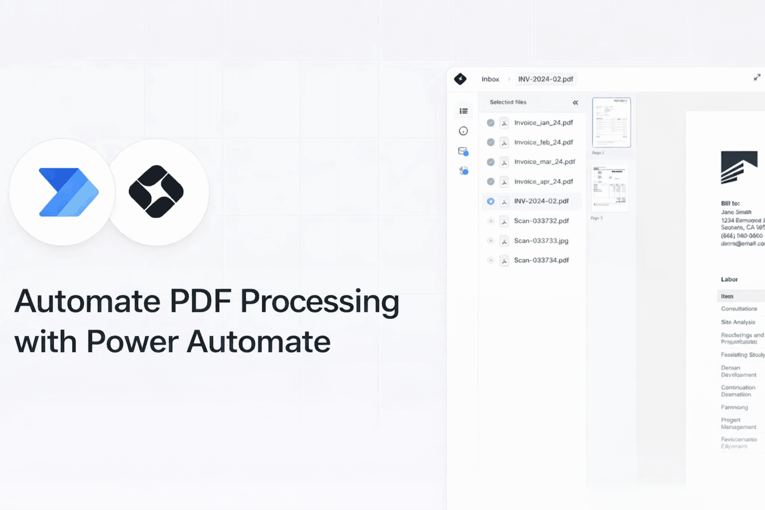 Power Automate PDF data extraction workflow