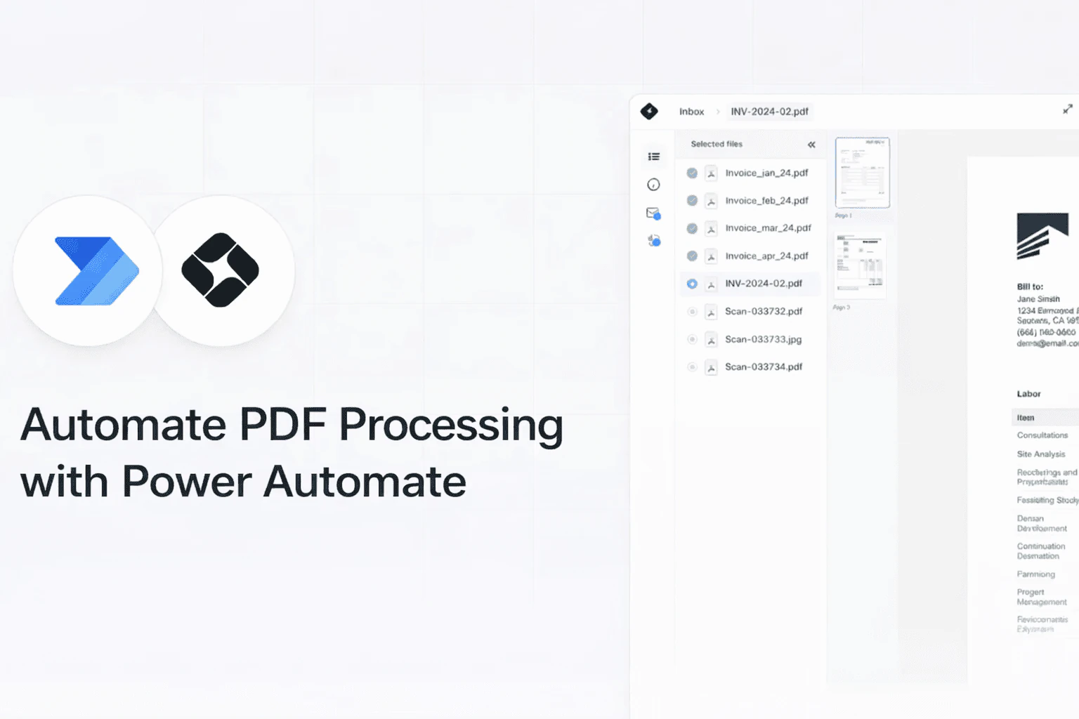 Power Automate PDF data extraction workflow